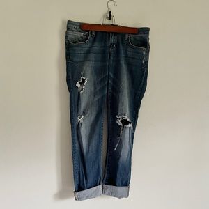 Fox racing distressed ripped jean